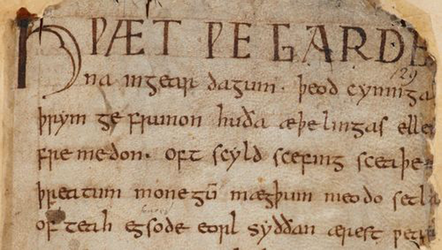 original beowulf manuscript, opening page